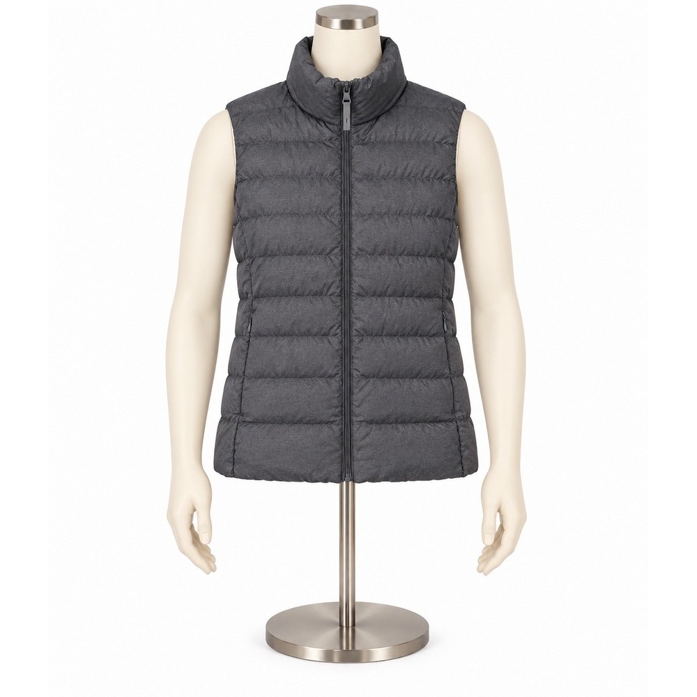 Uniqlo Ultra Light Down Vest Womens Small Charcoal Gray Puffer Zip Up 211-419775